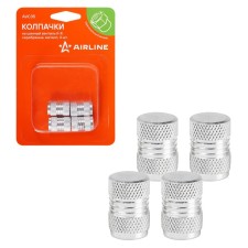 Caps on the tire valve K-9, silver, metal, 4 pcs. AVC35