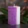 Candle cylinder 5x7.5cm, "crystalline pattern", cinnamon