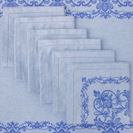 The table set "Ethel" (tablecloth 150x200 cm, napkins 45x45 cm - 6 pcs.) The color is blue, hl. With VMGO-4