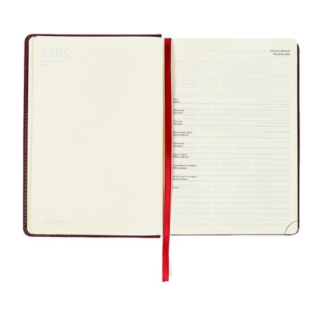 Dated diary 2024 A5 176 sheets, Devente.wild, Firmly covered with artificial leather, gold cut, lies, cream block 70 g/m2, burgundy block-7