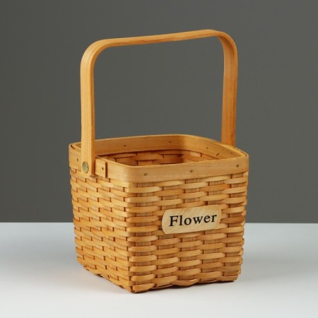 Wicker basket, 15 x 15 x 12/24 cm, sequoia
