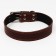 Leather collar on synthetic winterizer, 82 x 4.5 cm, Osh 50-70 cm, brown