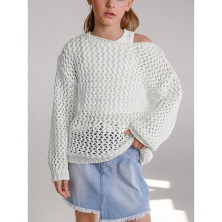 Свитер для девочки Amarobaby Knit Trend, рост 152 см, цвет белый-16
