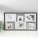 Photo frame plastic in 6 photos "Warm memories" with clothespins, black and white 53x30 cm