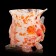 Glass of glass into the glass brown "owl" red-white H 120 mm