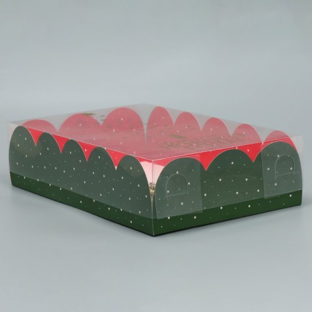 Gift box with PVC Cozy New Year!, Christmas tree, 20 x 30 x 8 cm, New Year-2