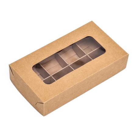 Folding box under 8 sweets, craft, 9.8 x 17.7 x 3.5 cm-2