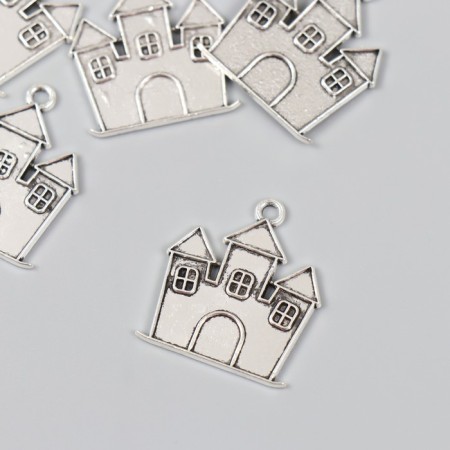 Decor for creativity Metal "Castle" silver 2.4x2.1 cm
