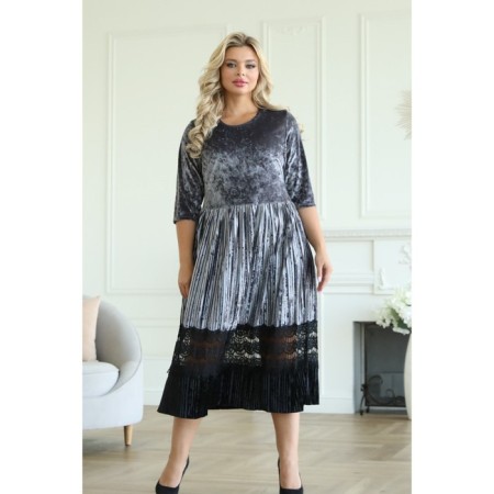 Female dress, size 58, gray color-8