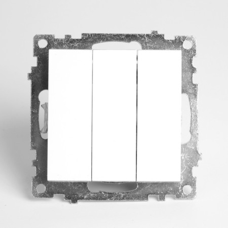 3-clavy switch (mechanism), 250V, 10A, Stekker series Catherine, white GLS10-7108-01-1
