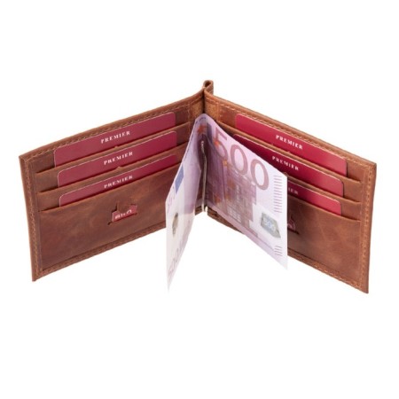 Clips for bills on the button, brown color-1