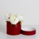 Gift box, round, burgundy, with a lace, 12 x 12 cm