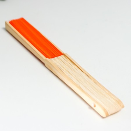 Fan Bamboo, Textile H = 21 cm "Monocet" in the box, orange-5