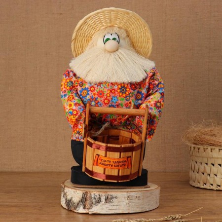 Amulet - brownie "Ivanovich with a tub", h = 40 cm, mix-1
