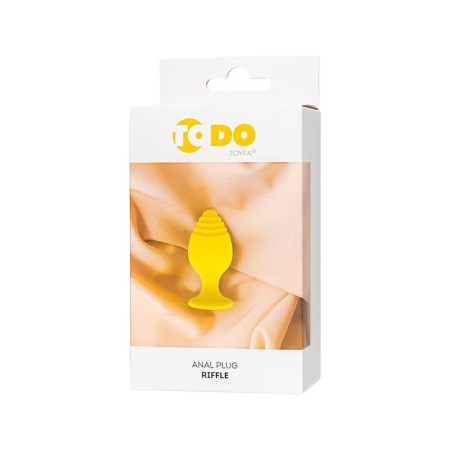 Anal sleeve Todo by toyfa riffle, silicone, 7.5 cm, yellow color-8