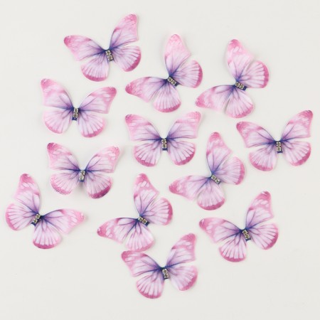 Decor for creativity "Butterfly", two -layer, set of 12 pcs., Size 1 pc. - 5 × 4 cm, purple color-1