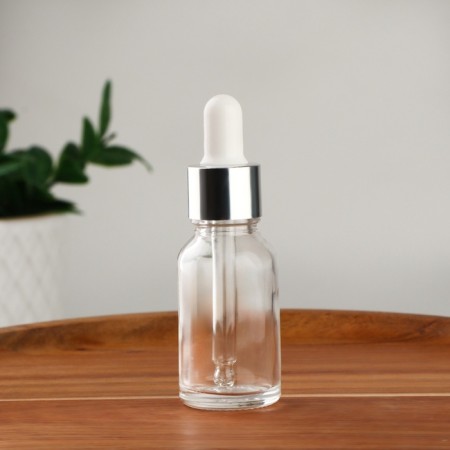 A bottle for storage, with a pipette, 15 ml, silver/white color-1