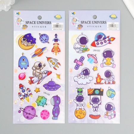 Plastic sticker "Friendly Cosmos" mix 22x10 cm-1