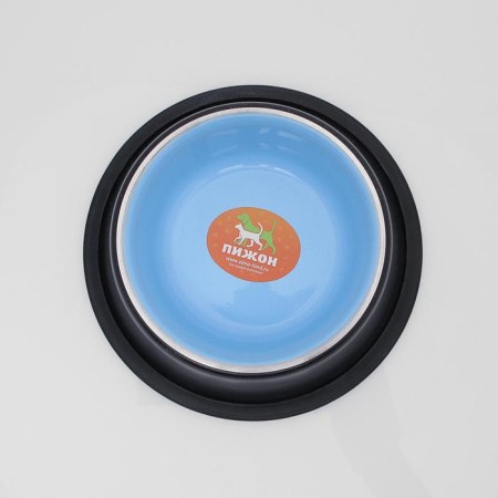 A bowl with a non -slip base of two -color for puppies, 225 ml, blue-1