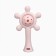 Silicone teething with a rattle "Baby", Pink color, crumb I