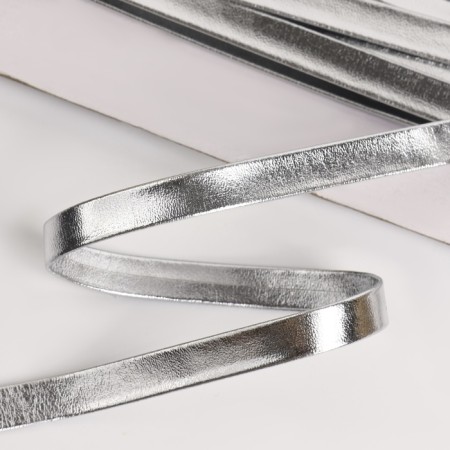 Oblique bike, leather, 8 mm × 10 ± 1 m, silver color-1