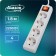 Extension cord Luazon Lighting, 4 sockets, 1.8 m, 10 A, 2200 W, 3x0.75 mm2, s/c, with excavation, b