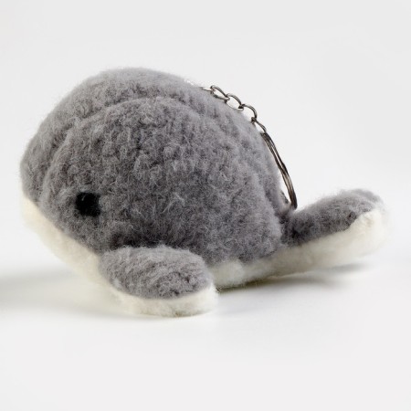 Soft toy "Kit" on a key fob, 11 cm, color gray color-4