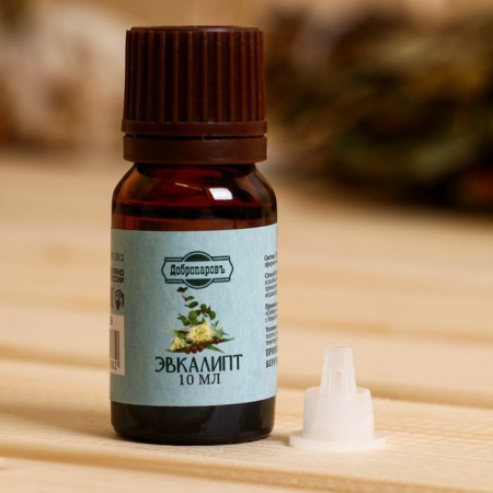 Eucalyptus essential oil, a bottle-boiler, annotation, 10 ml, "Dobroparov"-2