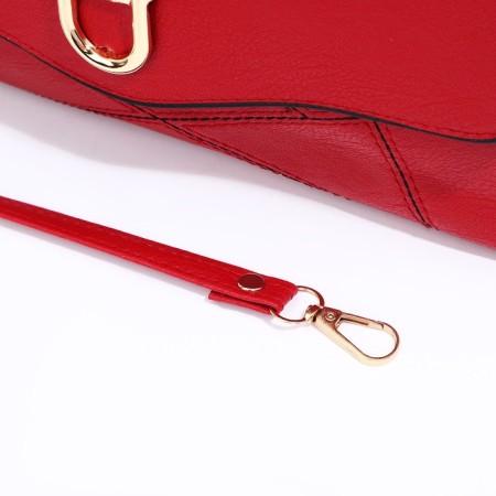 Magneta bag bag, long belt, red color-5