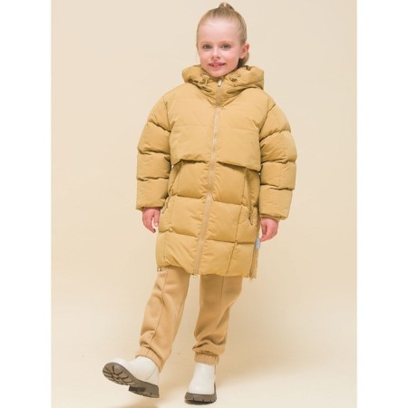 Coat for girls, height 146 cm, beige color-6