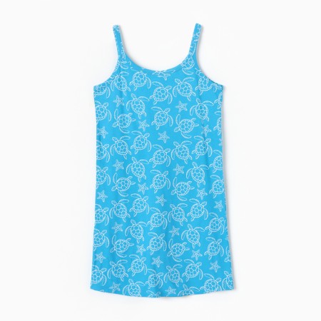 Night shirt female, blue/turtles, size 50-3