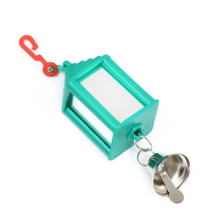 Toy for birds "Four -sided mirror", 3.5 x 3 x 14 cm, green