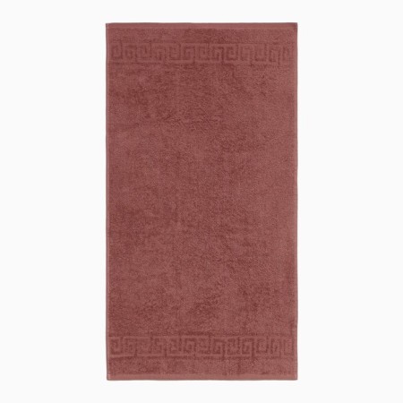 Terry towel with a border 70x140 cm, a wilted rose color, cotton 100%, 430g/m2-1