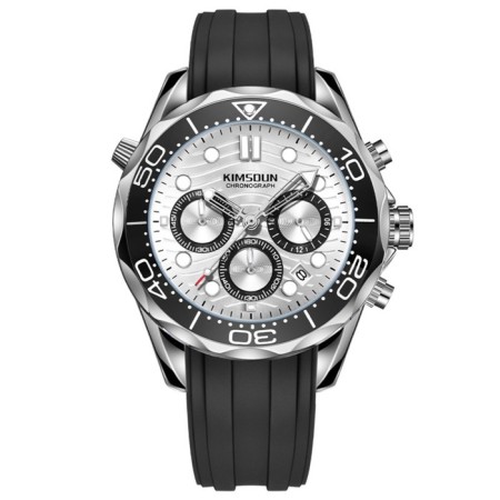 Men's watch, with a calendar, backlight, chronograph, D-4.3 cm, black