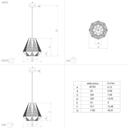 Stype chandelier, 1x40W E27-2