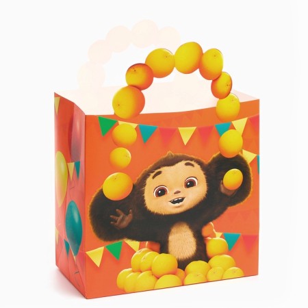 Gift package with packaging paper, 22x22x12 cm, Cheburashka-2