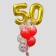 Фонтан из шаров "50 лет", с конфетти, латекс, фольга, 10 шт.