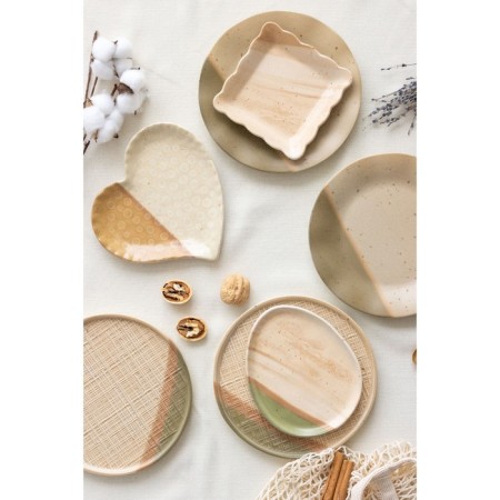 Ceramic plate "Self -Ceeter", 21.5 cm, beige color-8