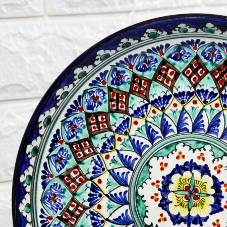 Largan Rishtan ceramics "Patterns", 28 cm, blue-3