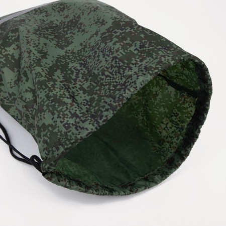 A bag for shoes on a lace, "ZFTS", a reflective strip, camouflage color/green-2