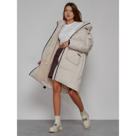 Coat insulated winter female, size 50, beige color-10