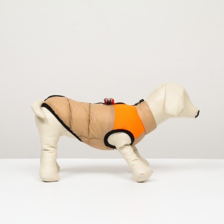 Lightning dog jacket, size 12 (ds 28 cm, OG 38 cm, Osh 27 cm), beige with orange-2