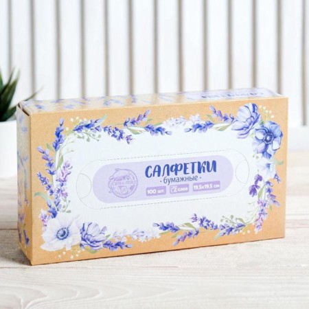 Paper napkins in the box "Provence", 100 pcs, two -layer-1