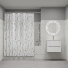 Curtain for the bathroom IDDIS BF02P18I11, 200x180 cm, polyester, color colorful color
