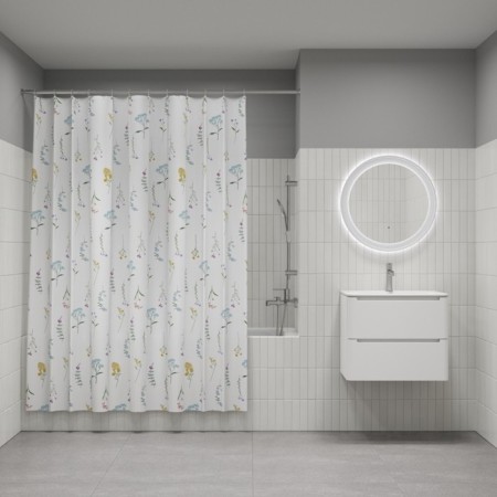 Curtain for the bathroom IDDIS BF02P18I11, 200x180 cm, polyester, color colorful color