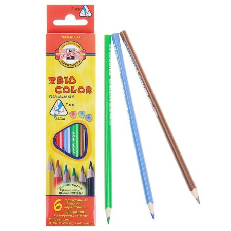 Pencils 6 colors Koh-I-Noor 3131, Triocolor, Euro Suns