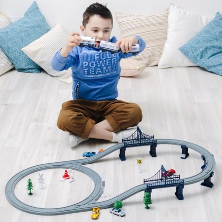 Railway for children "My City", 64 items, on batteries-7
