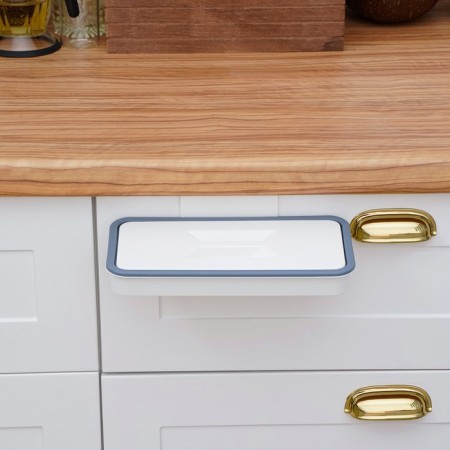Holder for the garbage bag suspended on the door 1.7 cm, white color-11