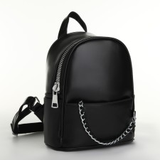 Women's backpack on lightning, black color