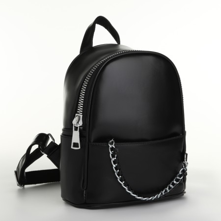 Women's backpack on lightning, black color